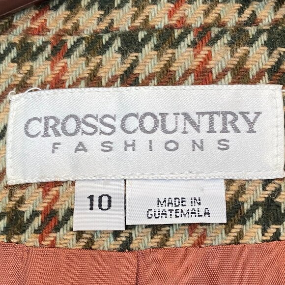 Vintage 80s Cross Country Fashions Wool Houndstooth Blazer Sz 10 #180J - Picture 5 of 6
